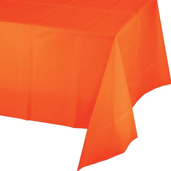 Touch Of Color Sunkissed Orange Plastic Tablecloth, 108"x54", 12PK 01192
